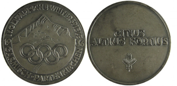 Teilnehmermedaille Olympia Winterspiele 1936, Teilnehmermedaille 1936