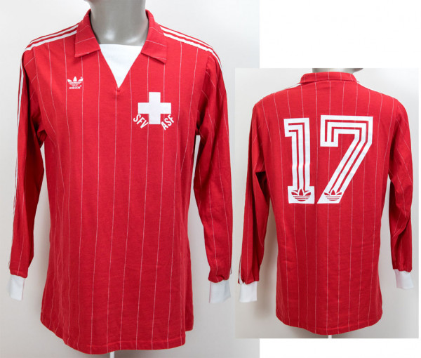 match worn football shirt Switzerland 1982