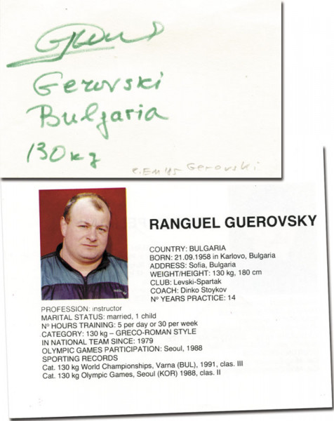 Gerowski, Rangel: Olympic Games 1988 Autograph Wrestling Bulgaria