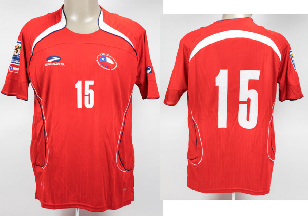 Jean Beausejour am 30.03.2009 gegen Peru, Chile - Trikot 2010 WM