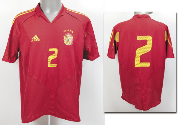 match worn football shirt Spain 2005