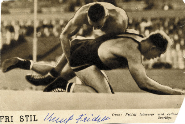 Fridell, Knut: Autograph Olympic Games 1936 wrestling Sweden