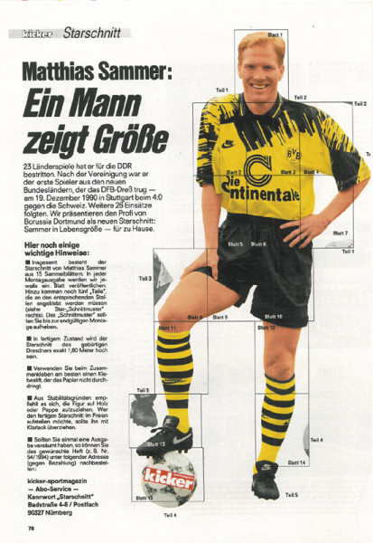 Matthias Sammer. Lifesize poster from Kicker