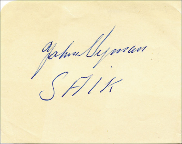 Nyman, John: (1908-1977) original Signatur John Nyman