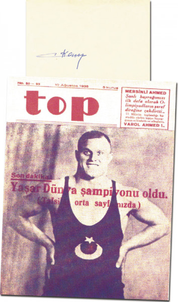 Erkan, Yasar: Olympic Games 1936 Autograph Wrestling Turkey