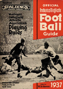 Official Intercollegiate Football Guide 1937. Playing Rules. Spaldings Athletic Library.