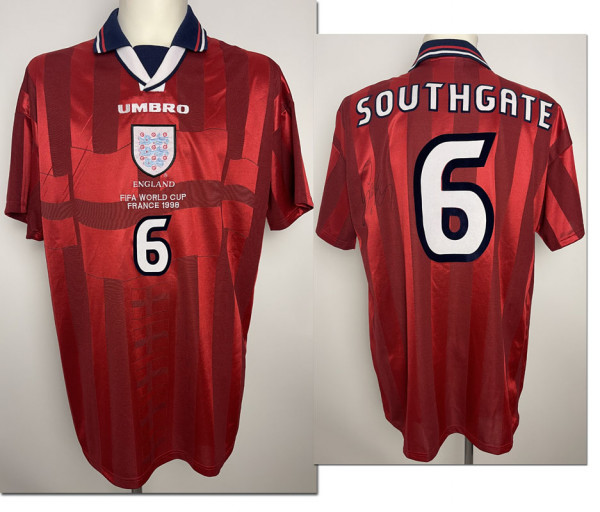 Gareth Southgate am 26.06.1998 gegen Kolumbien, England - Trikot 1998 WM