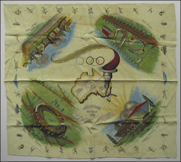 Olympic Games 1956. Commemorative Silk Scarf