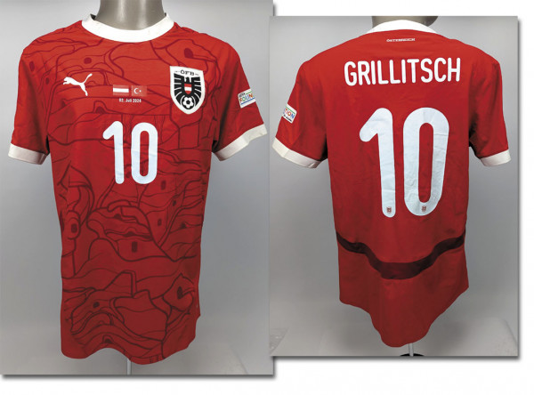 matchworn Austria shirt Grillitsch EURO 2024