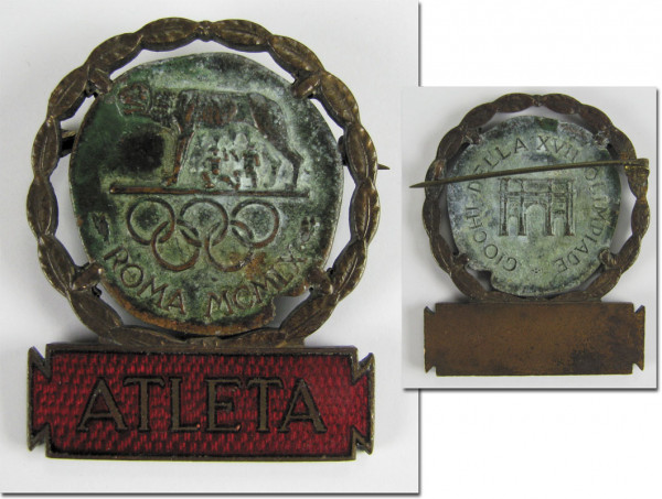 Teilnehmerabzeichen 1960 Rom. "Atleta", Teilnehmerabzeichen 1960