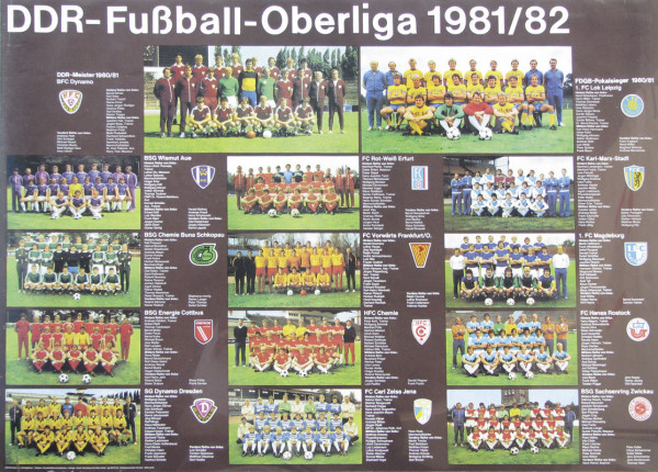 DDR Fußball-Oberliga 1981/82, Werbeplakat DDR 1981/82