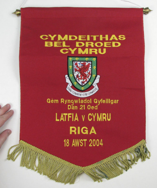 Spielwimpel 18.08.2004 Lettland vs Wales, Wimpel Wales 2004