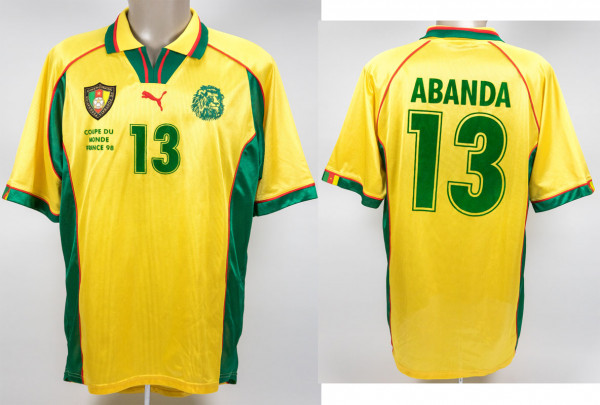 Patrice Abanda bei der Fußball WM 1998, Kamerun - Trikot 1998 WM