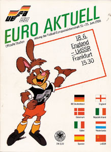 Offizielle Stadionzeitung der Fußball-Europameisterschaft 1988. 18.6. England - UdSSR