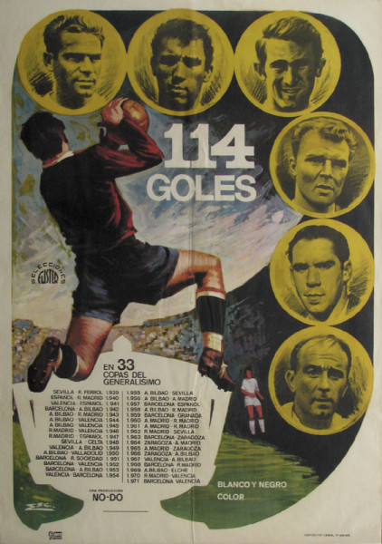 Fußball Poster Filmplakat Spanien Pokal 1939 1971 di Stefano Real Madrid 100x70