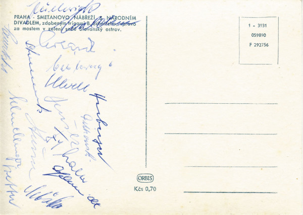 Nationalmannschaft LS1958: Signierte Postkarte LS1958