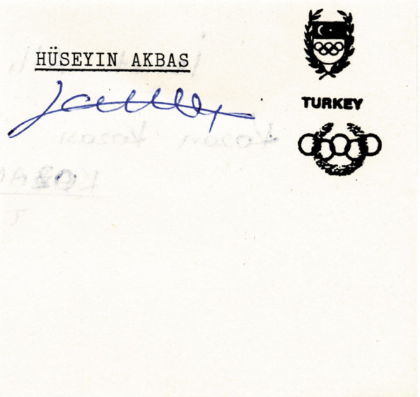 Akbas, Hüseyin: Olympic Games 1956 Autograph Wrestling Turkey