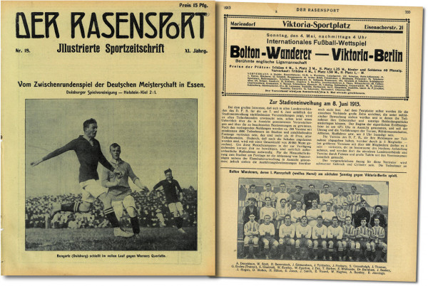 Programm 1913 Bolton Wanderer v Berlin