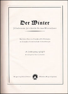 Fachblatt für Wintersport.28.Jahrgang 1934/35 komplett gebunden.