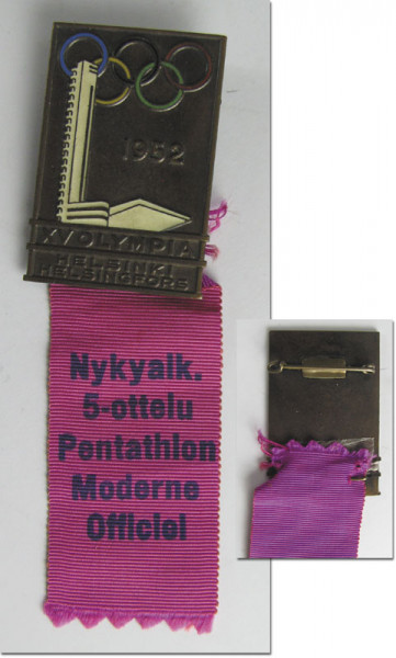 Olympic Games 1952 Participation badge Penthalon