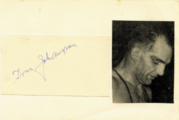 Johansson, Ivar: (1903-1979) Originalsignatur Ivar Johansson