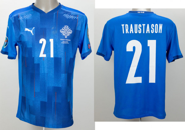 Arnor Traustason am 08.10.2020 gegen Rumänien, Island - Trikot 2020 EM Qualifikation