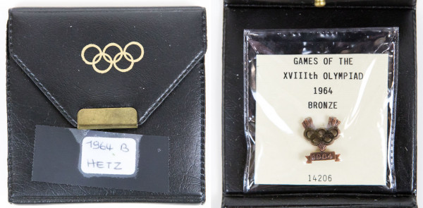 IOC Siegerpin 1964 in Originalbox, IOC-Siegerpin 1964