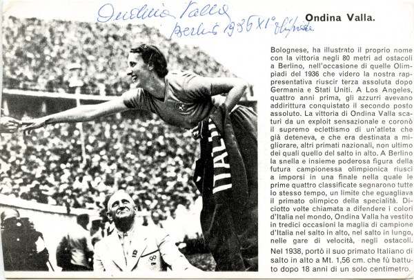 Valla, Tresibonda: Autograph Olympic games 1936 athletics Italy