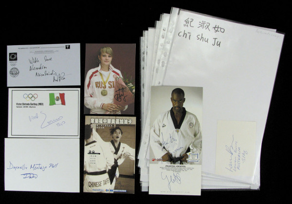 Taekwondo 2000-2008: 20 original Signaturen von Medaillengewinnern