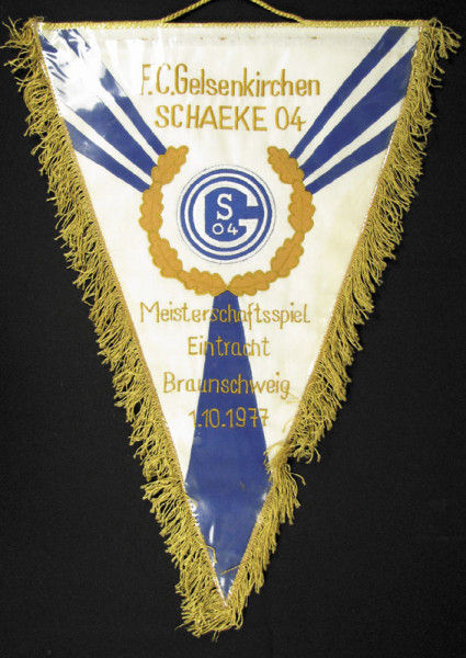 Spielwimpel Schalke 04 1977, Schalke-Spielwimpel 1977 mit Fehler