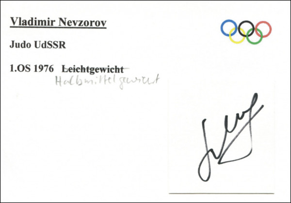 Newsorow (Nevzorov), Wladimir: Olympic Games 1976 Judo Autograph USSR