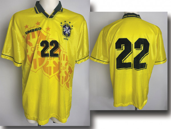 match worn football shirt Brasil 1995