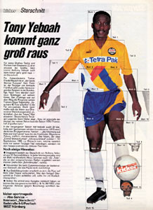 Anthony Yeboah. Lifesize poster from Kicker