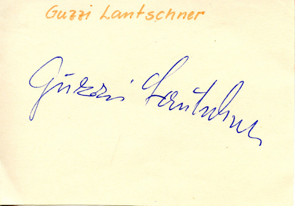 Lantscher,"Guzzi" Gustaf: Olympic Games autograph. Guzzi Lantscher