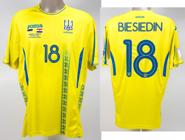 Artem Biesiedin am 09.10.2017 gegen Kroatien, Ukraine - Trikot 2017 WM Quali