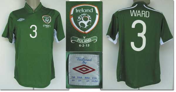 match worn football shirt Ireland 2013