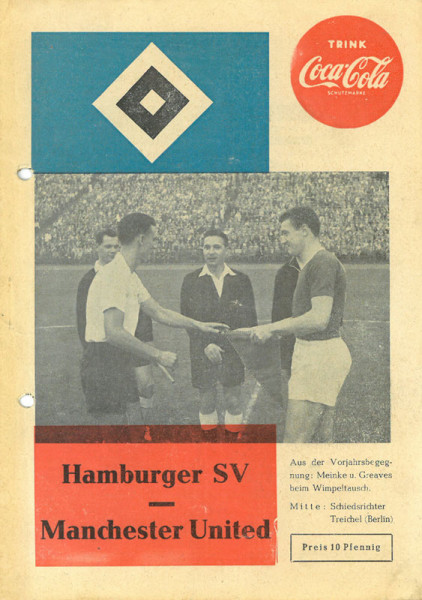 Hamburger SV gegen Manchester City. 12.8.1959, Ham, Programm 1959