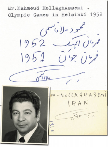 Mollaghasemi, Mahmoud: Olympic Games 1952 Autograph Wrestling Iran