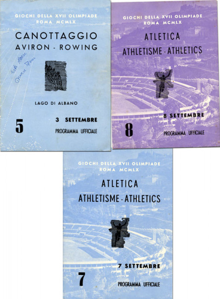 Olympic Games Roma 1960 3 Programms athletics