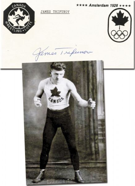 Trifunov, James: Olympic Games 1928 Autograph Wrestling Canada