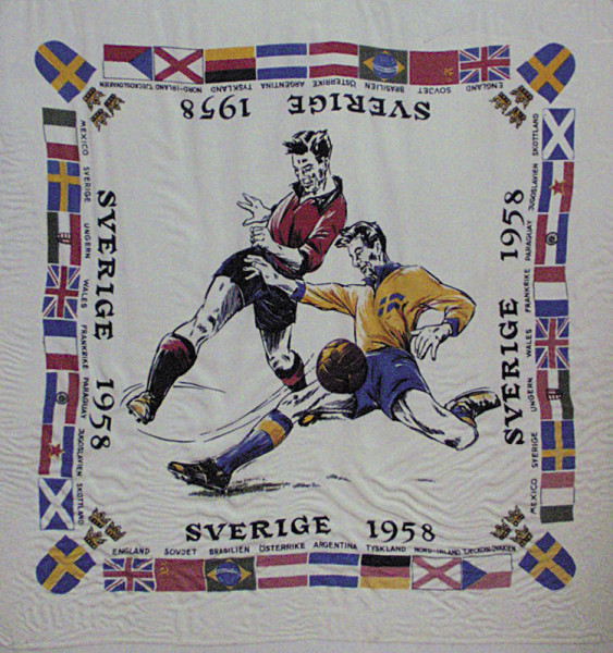 World Cup 1958. Large commemorative silk scarf