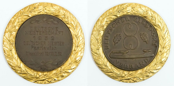 German Winner medal 1952 Figure Skating