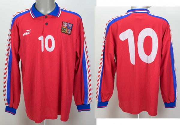 match worn football shirt Czech Republic 1996