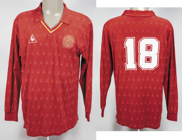 World Cup 1990 match worn football shirt spain