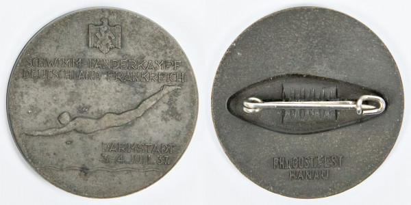 German France Swimming Competition 1937 badge