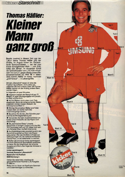 Thomas Häßler. Lifesize poster from Kicker