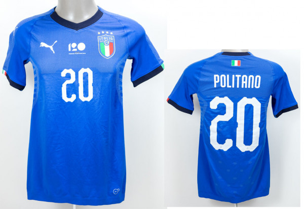 match worn football shirt Italy 2018