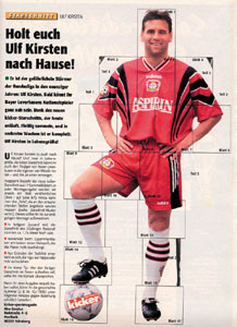 Ulf Kirsten. Lifesize poster from Kicker