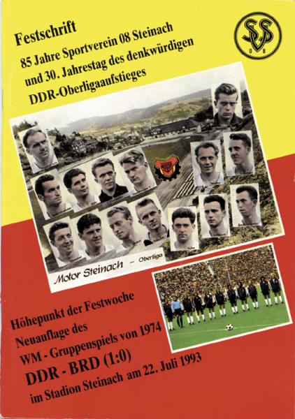 85 Jahre Sportverein 08 Steinach und 30.Jahrestag des denkwürdigen DDR-Oberligaaufstieges. Höhepunkt