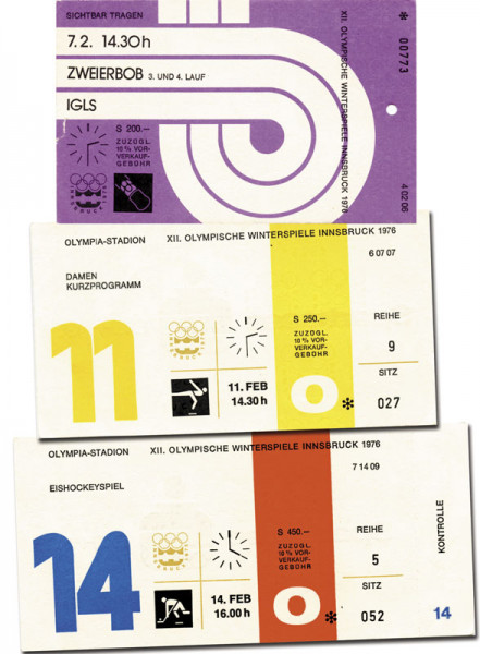 Olympic Winter Games 1976. 3 Tickets